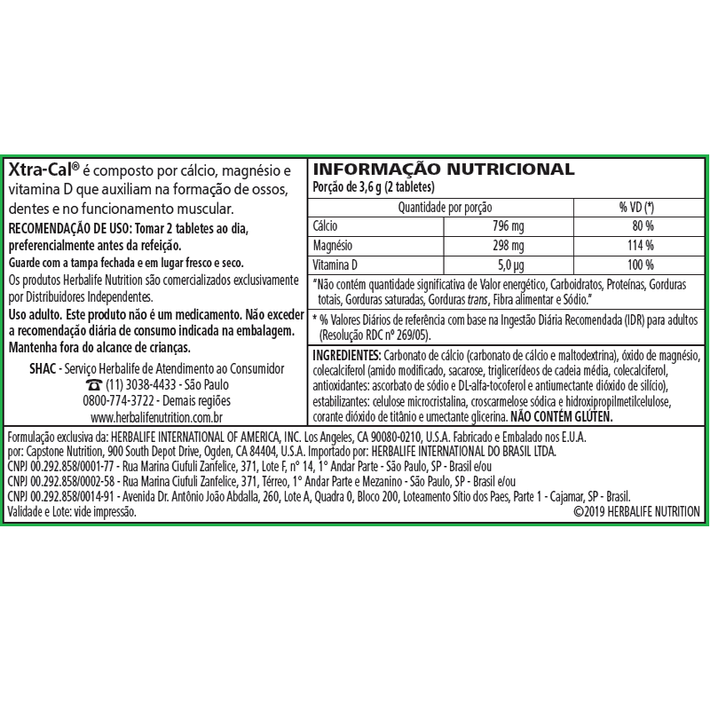 Xtra-Cal 60 Tabletes - 96g - Imagem 2